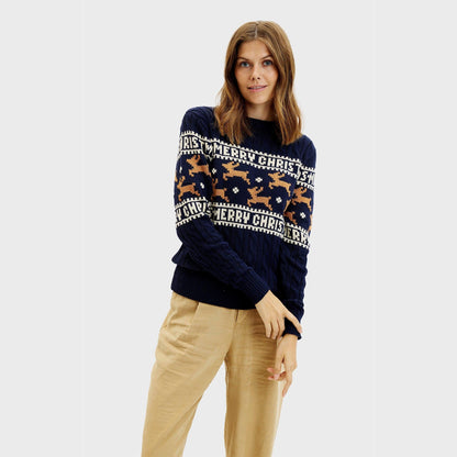 The Elegant Christmas Sweater Blue Women's