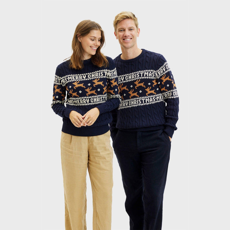 The Elegant Christmas Sweater Blue Women's