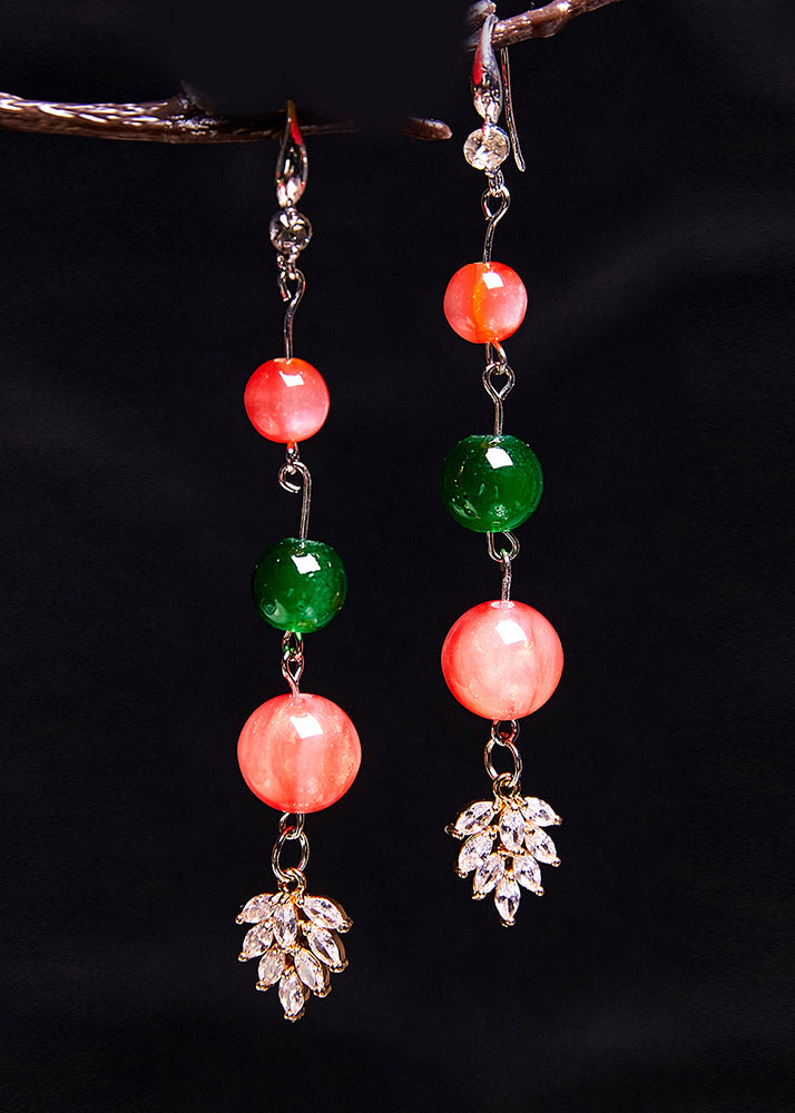Fine Turquoise Grape Shape Zircon Drop Earrings
