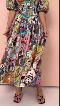 Geometric Printing V Neck Printed Dress Dresses
