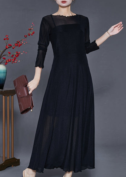Black Silm Fit Exra Large Hem Dance Dress Summer