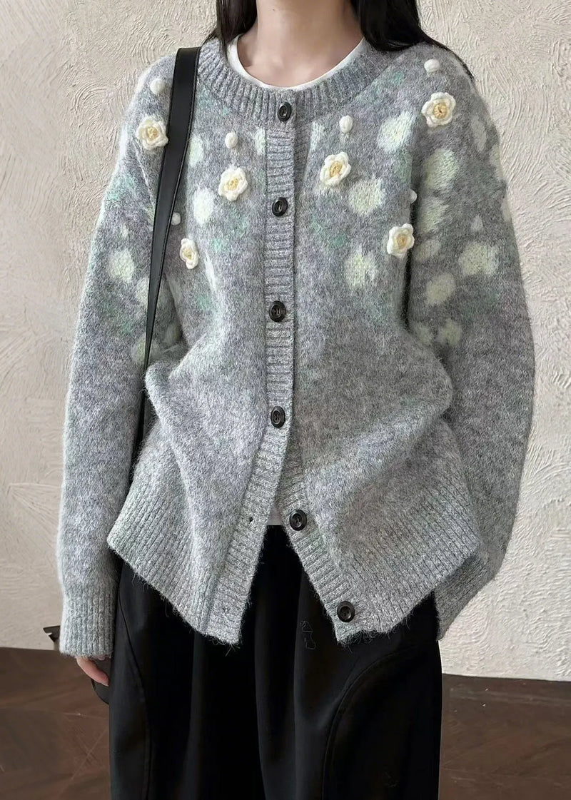 Handmade Grey Oversized Knit Coats Winter