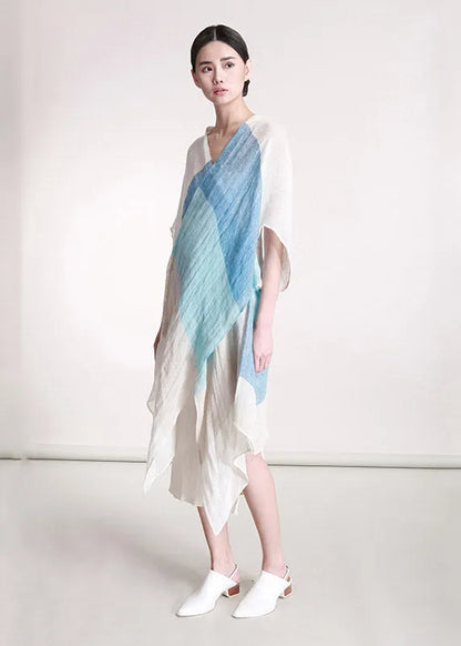Light Blue V Neck Asymmetrical Cardigan Summer