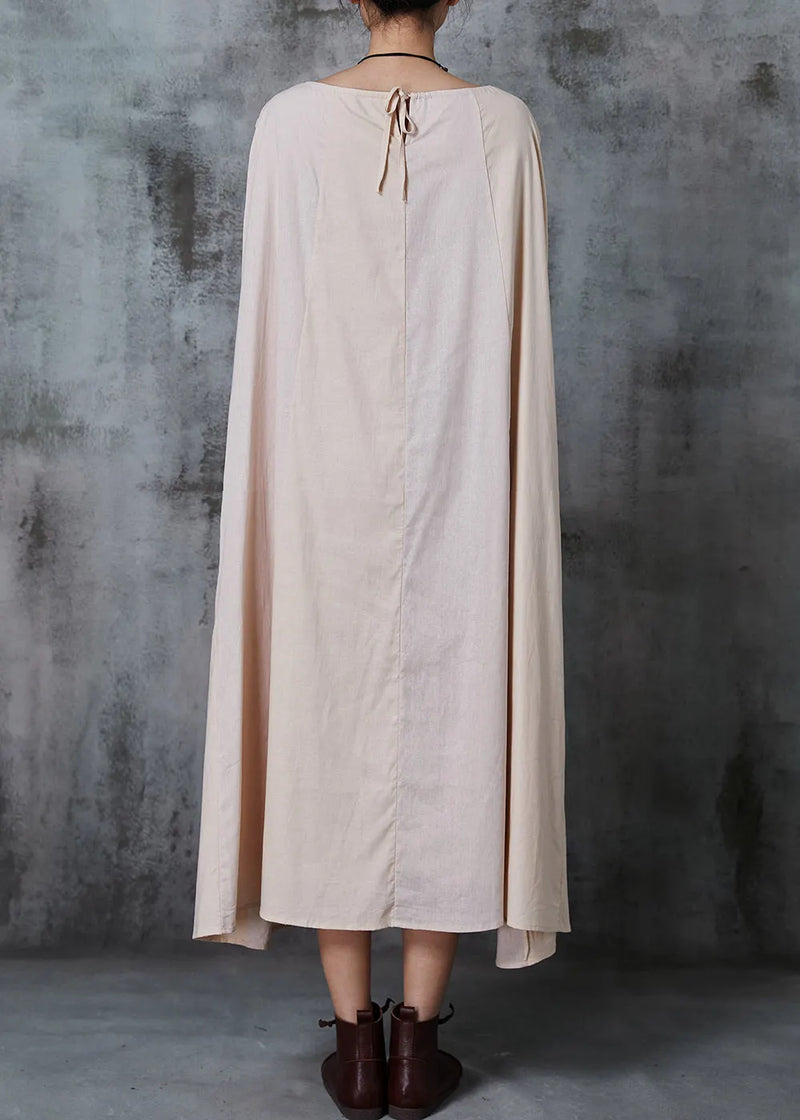 Khaki Oversized Patchwork Cotton Dress Summer