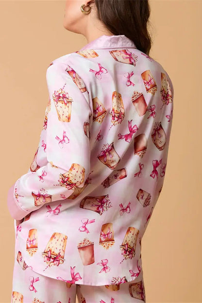 Christmas Festive Striped Pattern Pajama Set