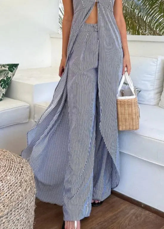 Summer New Fashionable Printed Spaghetti Strap Top and Pants Suit