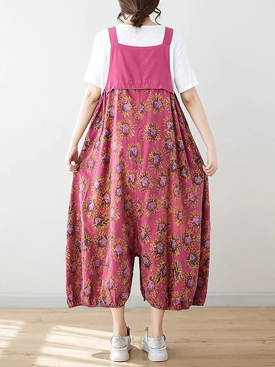 Summer Artsy Spliced Loose Jumpsuits