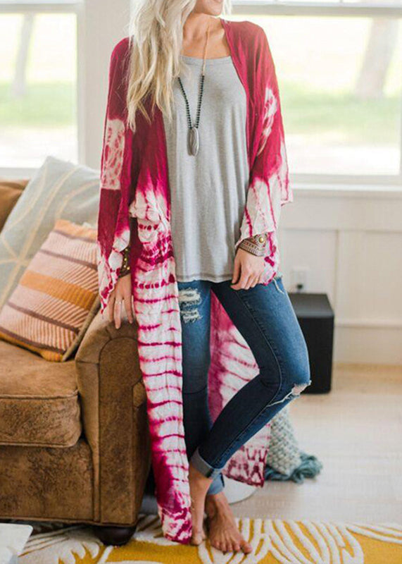 Black V Neck Tie Dye Chiffon Cardigan Summer