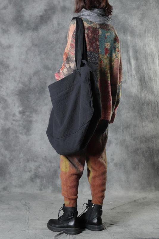 Autumn Colorful Flower Knitted Sweater Coat