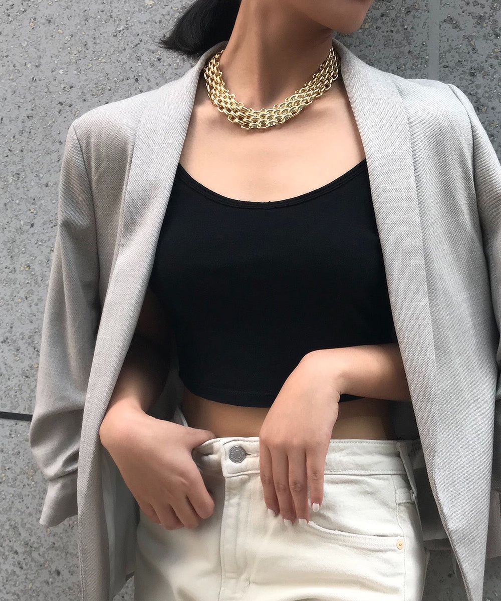 Original Design Gold Metal Chain Necklace