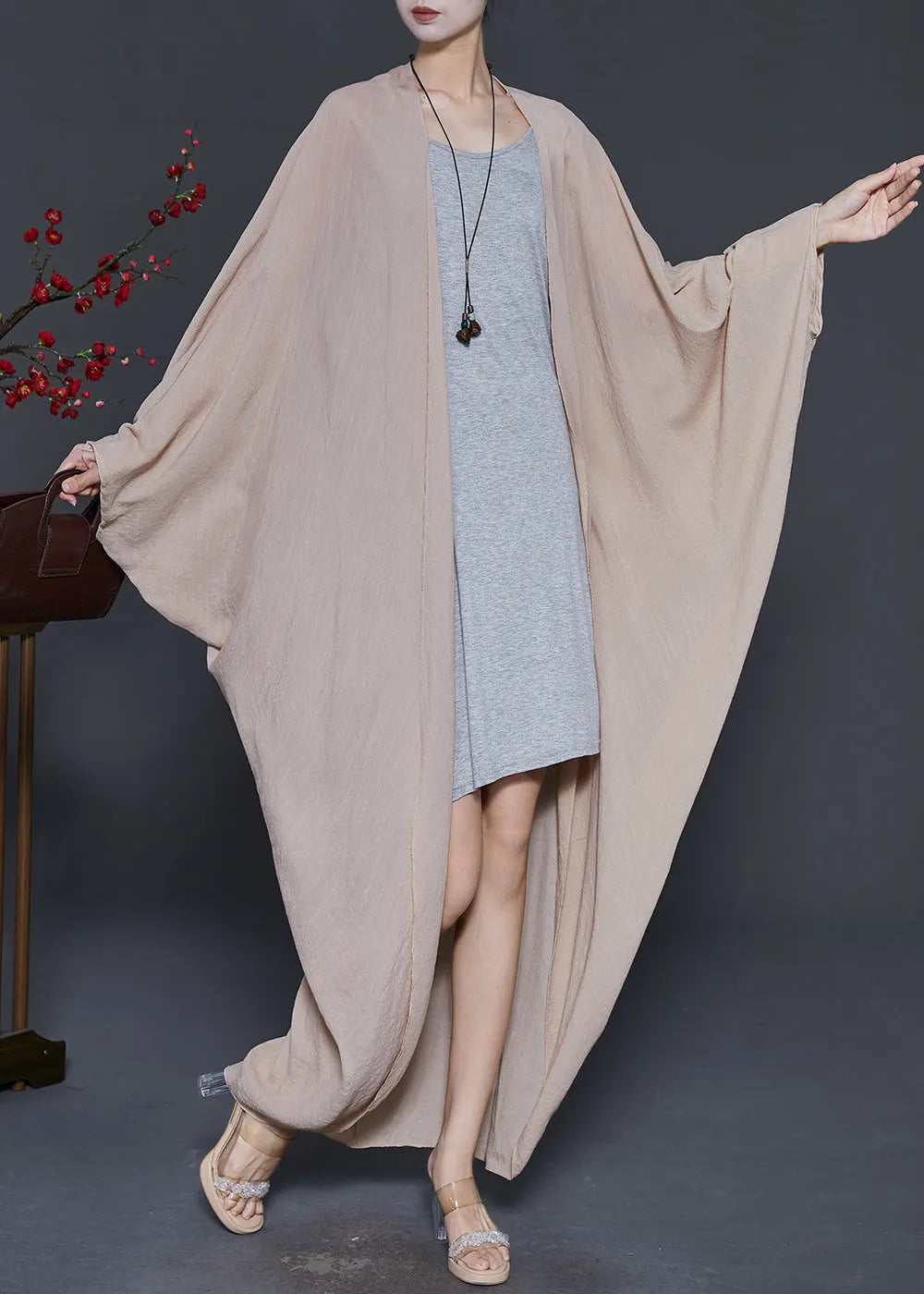 Italian Khaki Oversized Cotton Upf 50+ Cardigans Spring