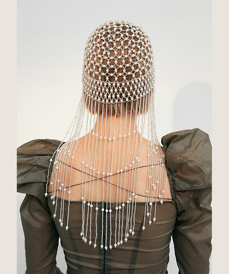 Exotic Style Personalized Pearl Tassel Headwear