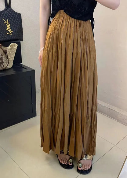 Stylish Mulberry Wrinkled Elastic Waist Cotton Skirt Spring