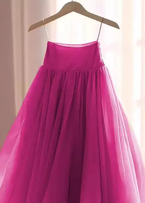 Rose High Waist Chiffon Skirts Summer
