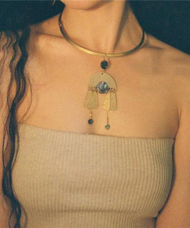 Gold Copper Crystal Zircon Choker