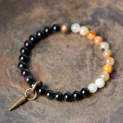 Black Obsidian & Sodalite Strength Couple Bracelet