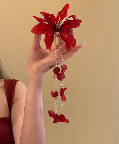 Unique Red Seed Pearl Tassel Hairpin