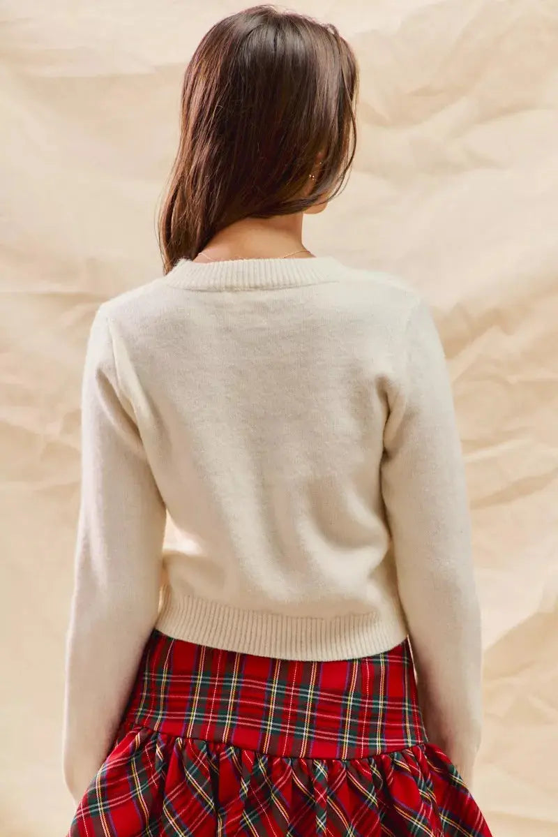 Christmas Candy Cane Short Sweater