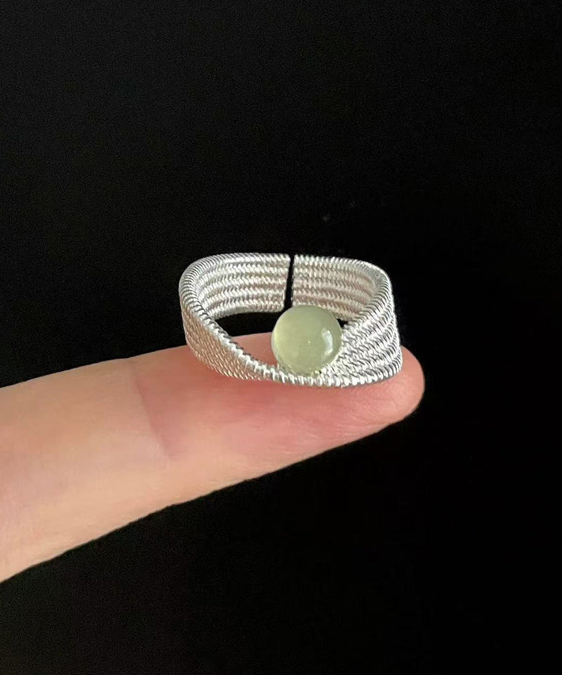 Original Design Silk Jade Line Alloy Adjustable Rings