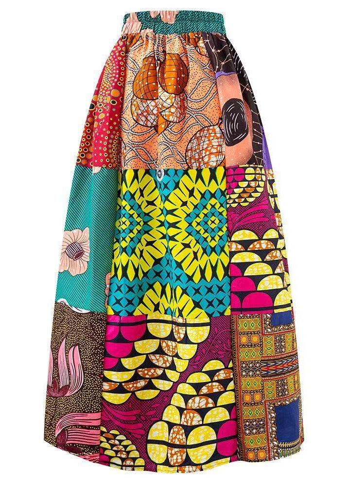 Style Print Cotton Straight Skirt Fall