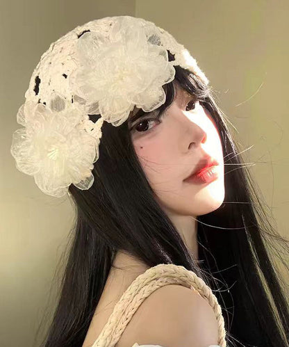 Summer Thin Flower Hollow Out Knitted Boonie Hat