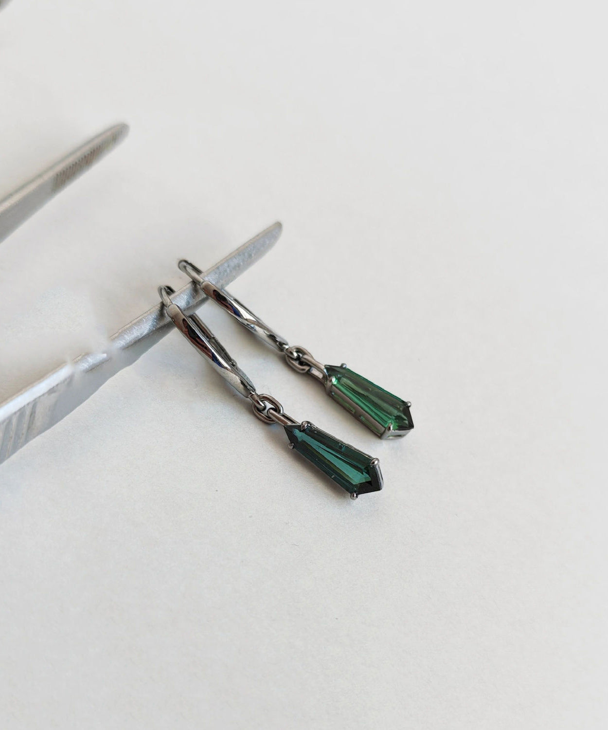 Boutique Silk Sterling Silver Gem Stone Drop Earrings
