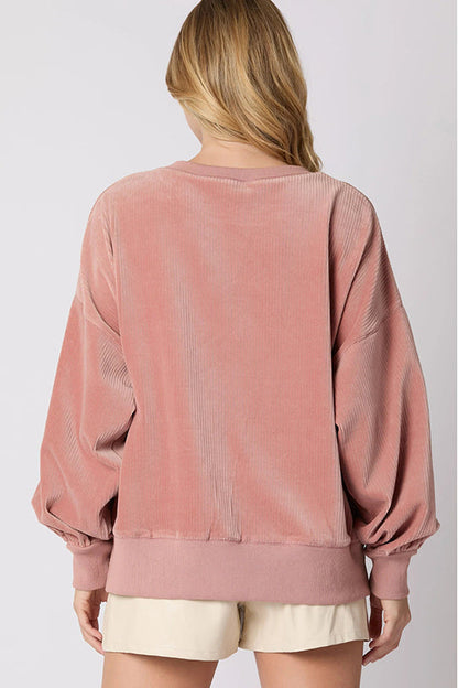 Christmas Pumpkin Pie Sequin Crew Neck Loose Sweatshirt