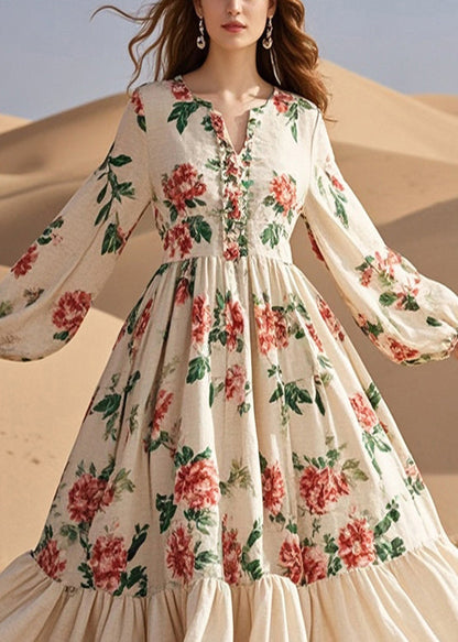 Red Cotton Party Dress Exra Large Hem Fall