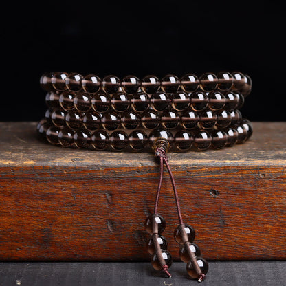 6mm Black Obsidian Tiger Eye 108 Bead Mala Bracelet