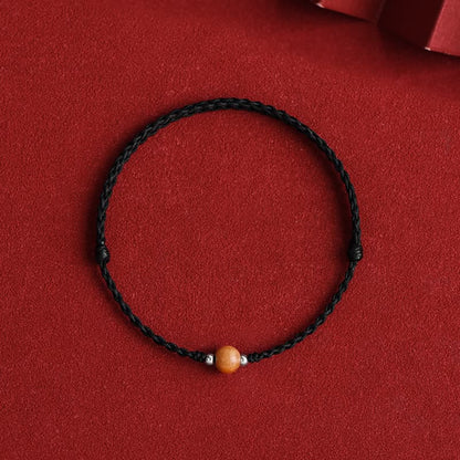 6mm Peach Wood Red String Protection Bracelet