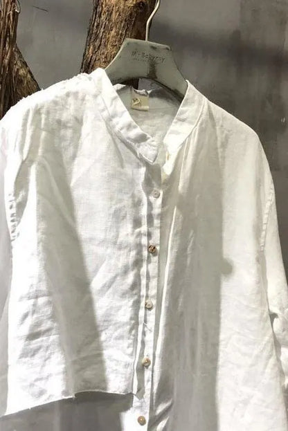 Limited Stock- Stand Collar Long Sleeve Splicing Shirt