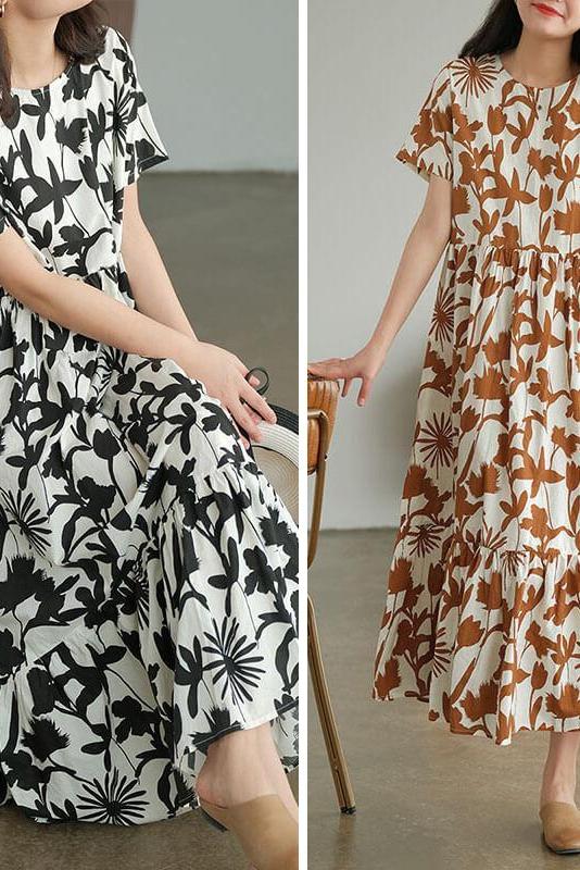 Limited Stock- 100% Cotton O-neck Dress