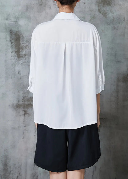 Black Loose Chiffon Fake Two Piece Shirts and Shorts Two Pieces Set Oversized Summer