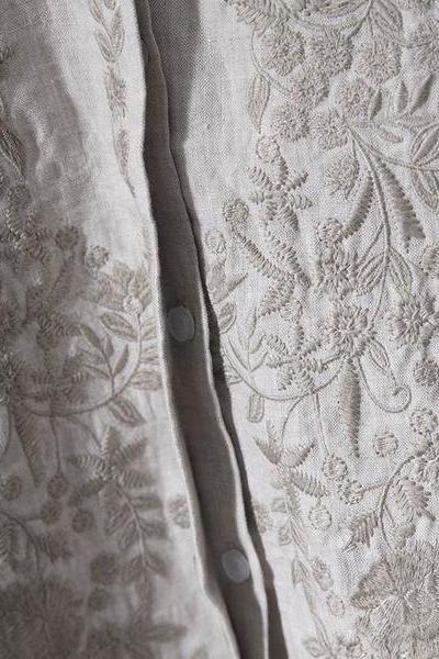 Limited Stock- Retro Embroidered Loose 100% Linen Shirt