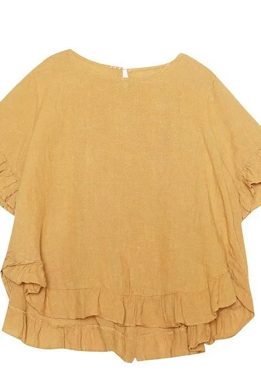 Loose Pure Color Button Down Shirt Summer Blouse