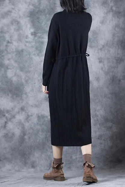 Loose High Neck Base Sweater Dresses for