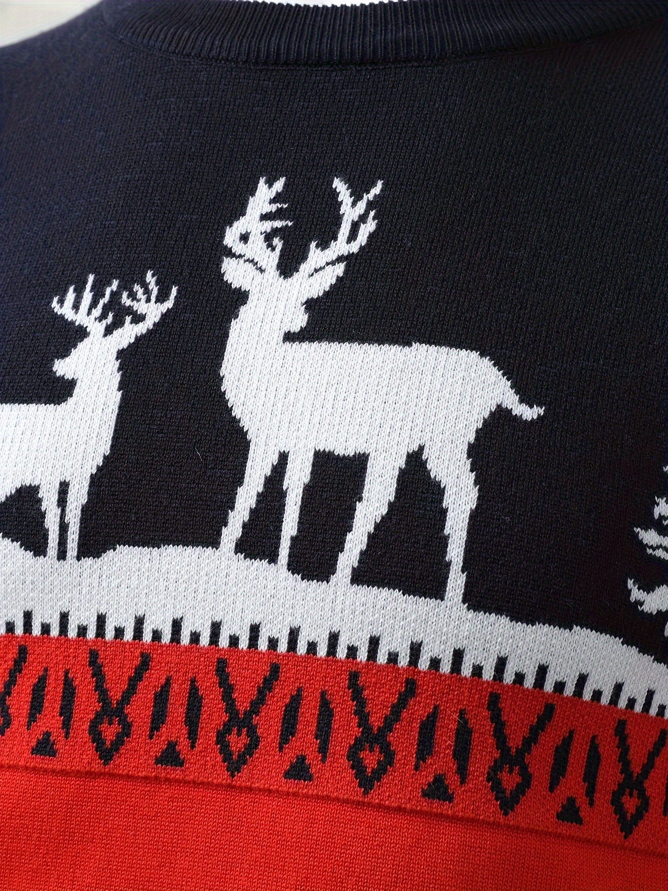 Christmas Cardigan with Reindeer Motif Cotton Festive
