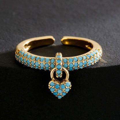 "zirconia Love Knot: Heart Charm Rings"