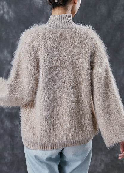 Khaki Thick Cozy Knit Cardigan Spring