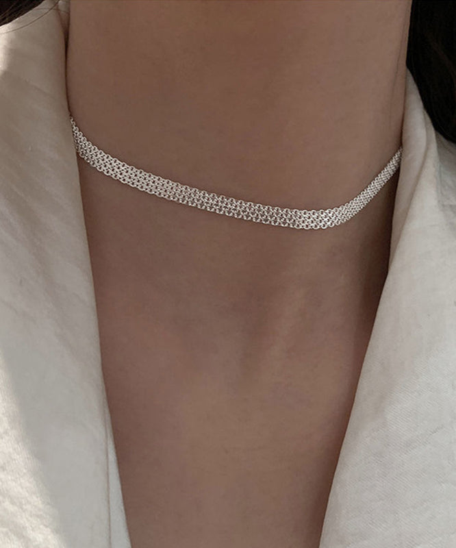 Classy Silk Stainless Steel Sequins Collar Necklace