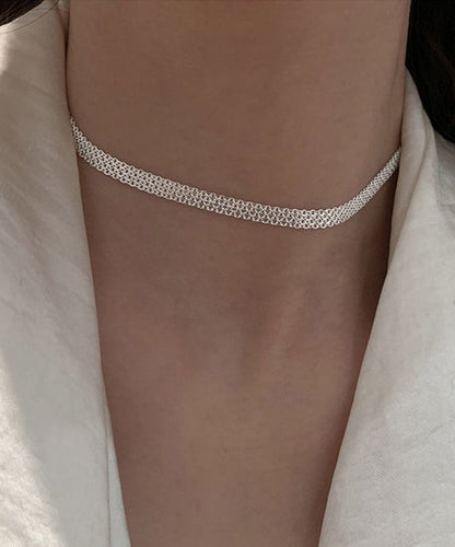 Classy Silk Stainless Steel Sequins Collar Necklace