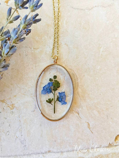 Resin Pressed Flower Necklaces - Colorful Mix Set