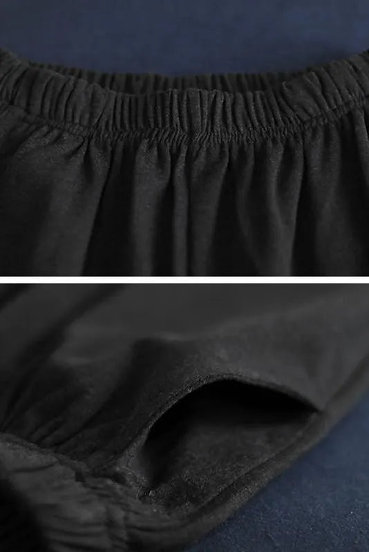 Limited Stock- Autumn Cotton Black Blouse and Pants