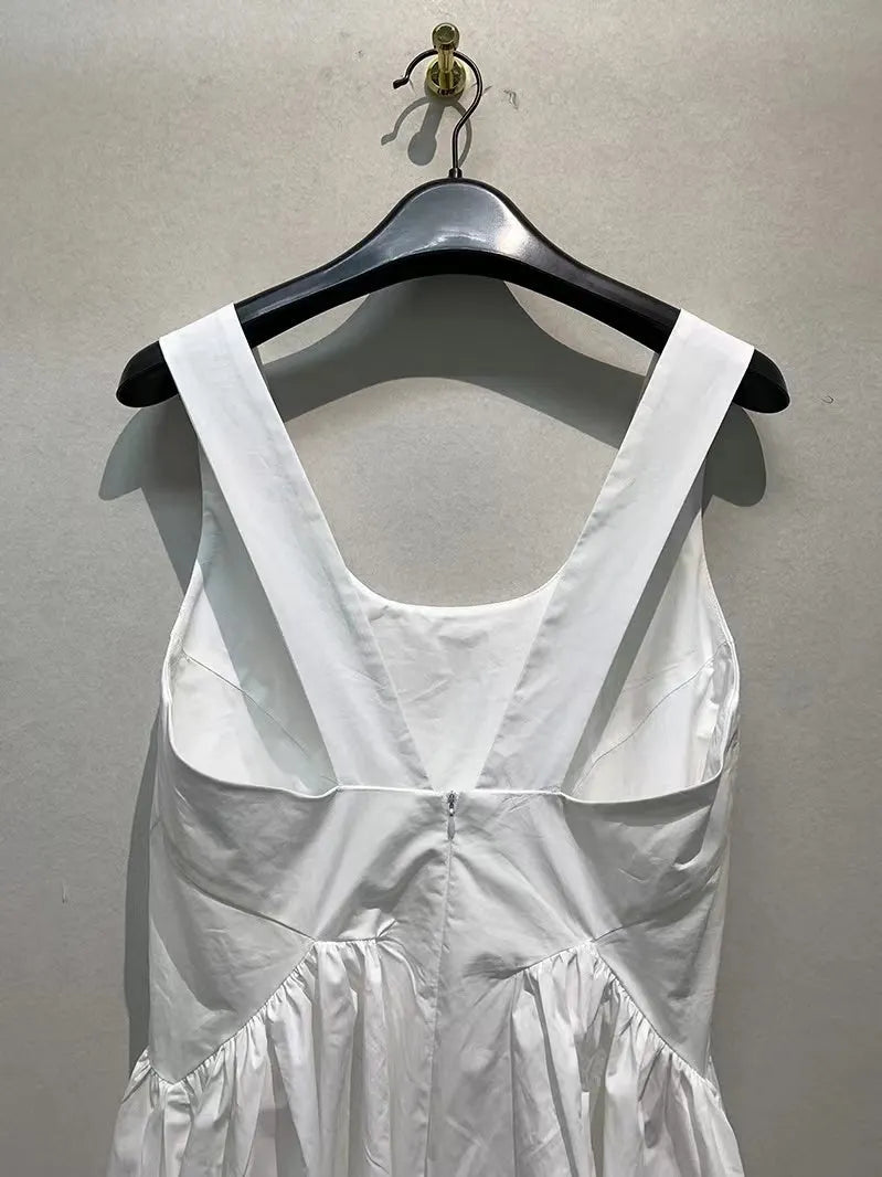 Strappy A-line White Dress