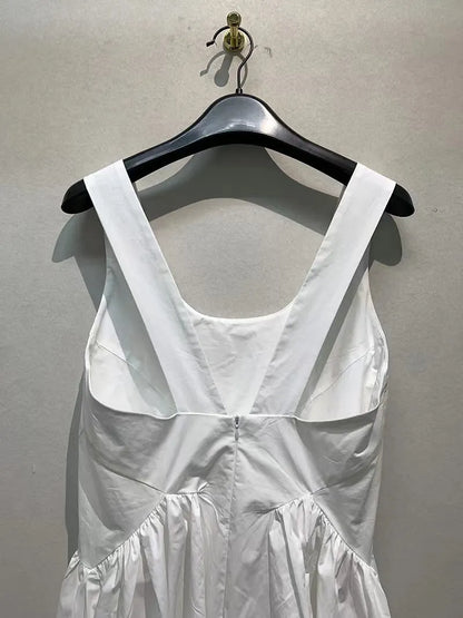 Strappy A-line White Dress
