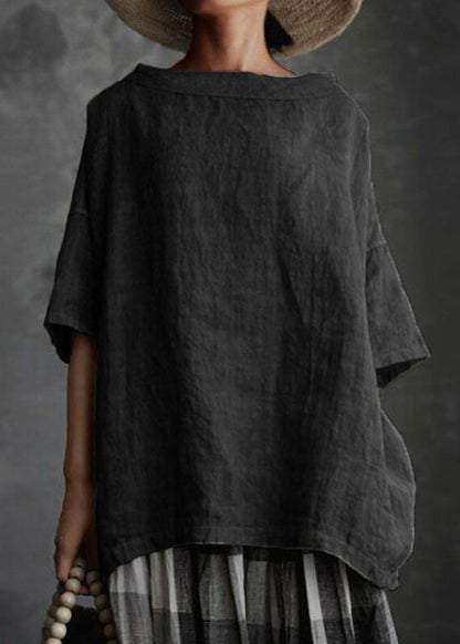 Grey O-neck Patchwork T Shirts Summer