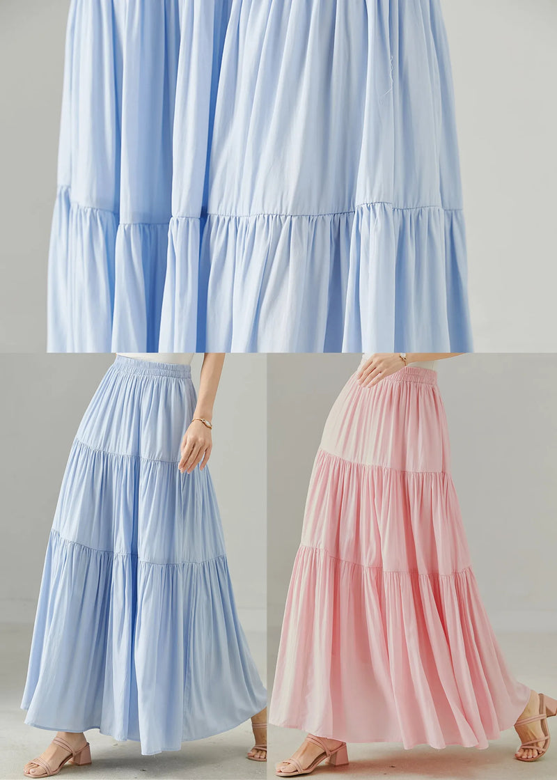 Pink Patchwork Cotton a Line Skirts Exra Large Hem Fall