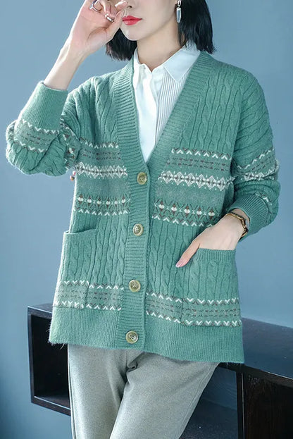 Retro Knit Coats Knit Cardigan