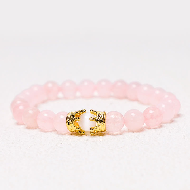 Buddha Stones Natural Stone King&queen Crown Healing Energy Beads Couple Bracelet
