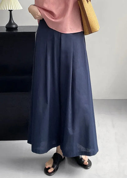 New Orange Pockets Cotton Wide Leg Pants Summer